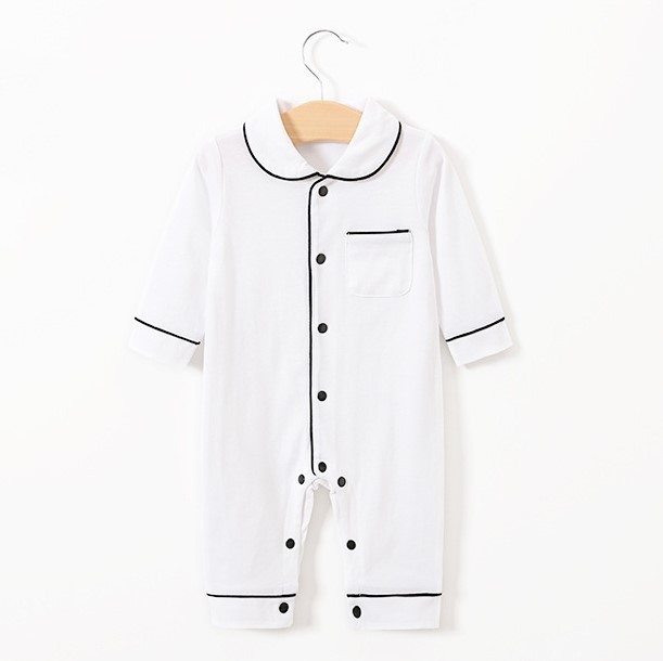 baby pajamas solid color bodysuit - Image 3