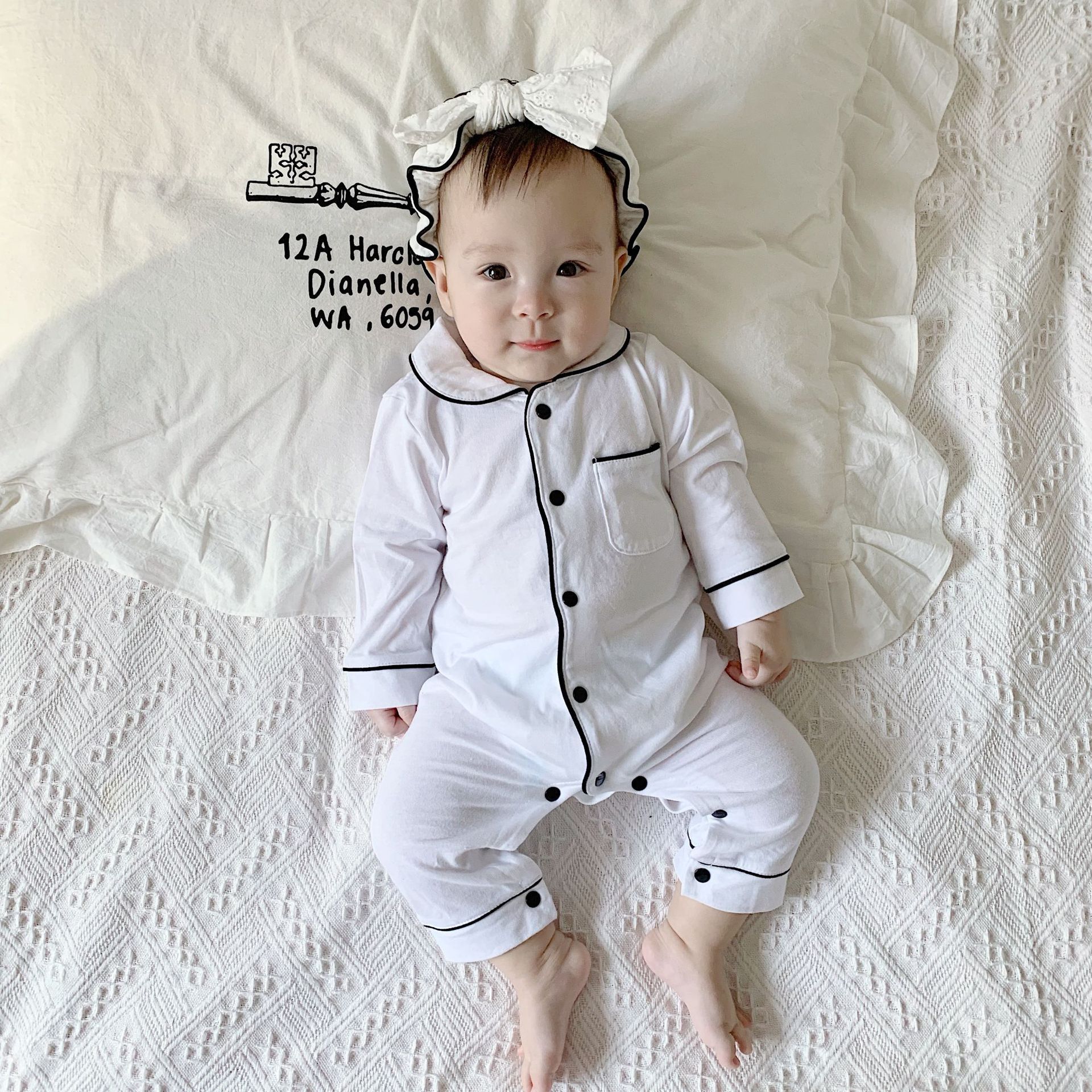 baby pajamas solid color bodysuit - Image 4