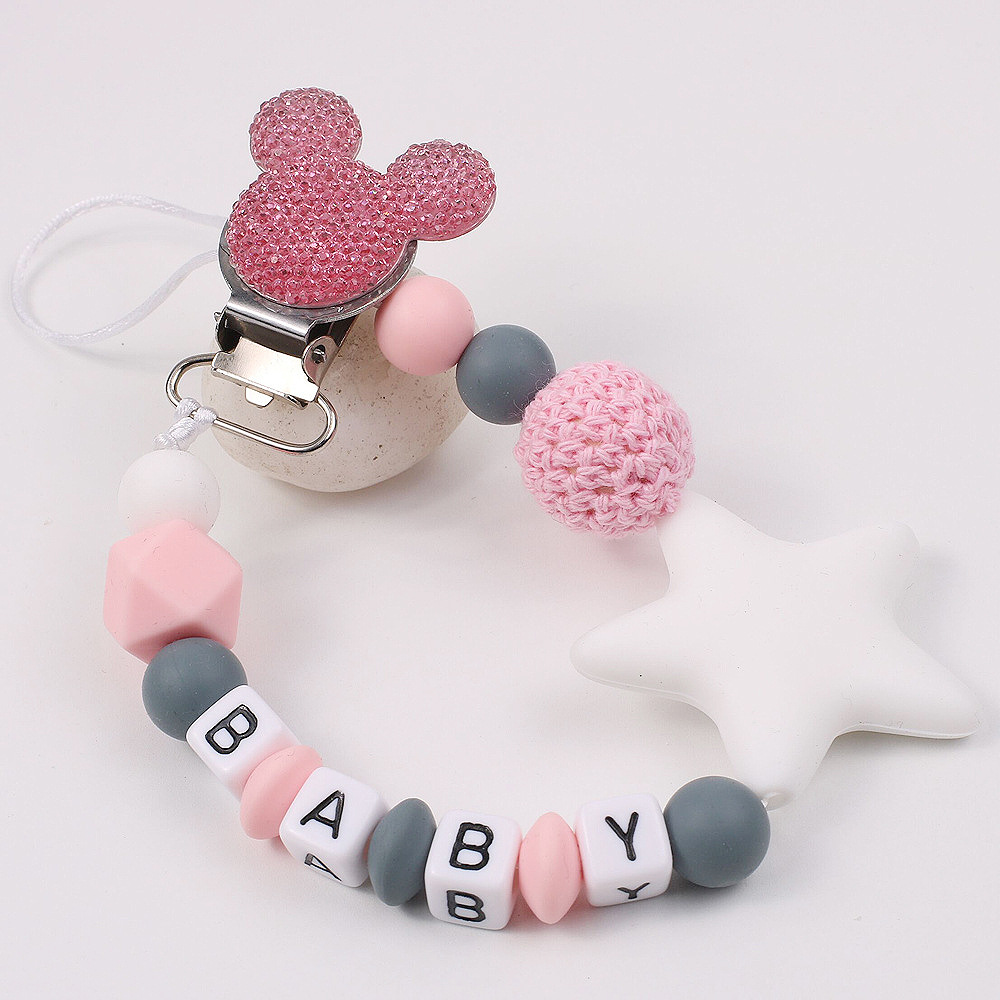 Pentagram-shaped silicone pacifier chain