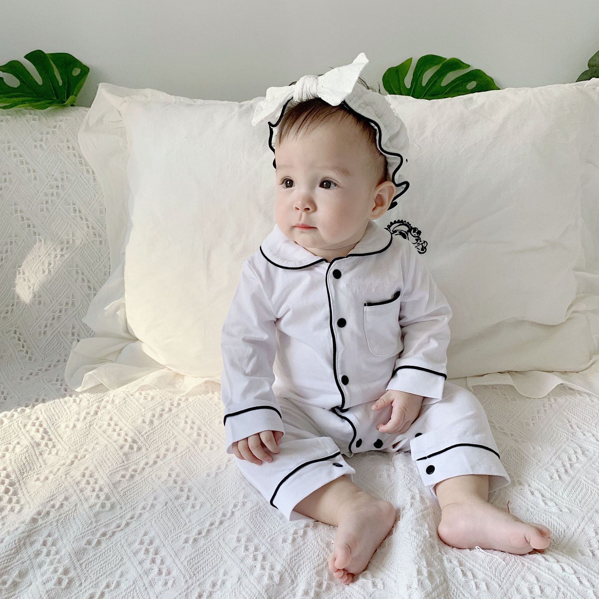 baby pajamas solid color bodysuit