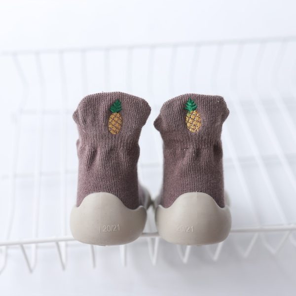 Knitted and embroidered baby floor socks/shoes
